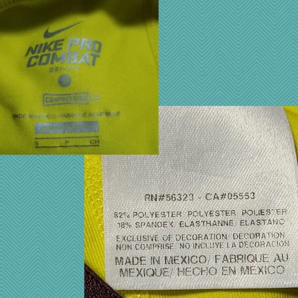 Nike Pro Combat Yellow Mid Rise Compression Capri - Picture 4 of 4